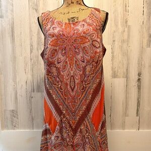 ROBBIE BEE DRESS CORAL PRINT 16W